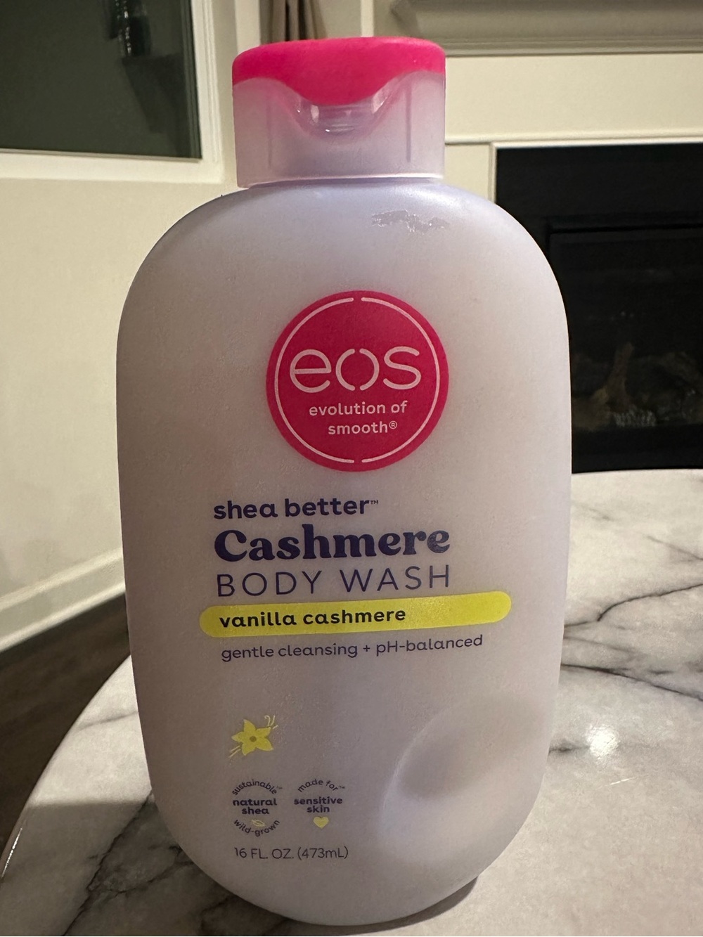 eos Cashmere Body Wash in Pink & White Packaging